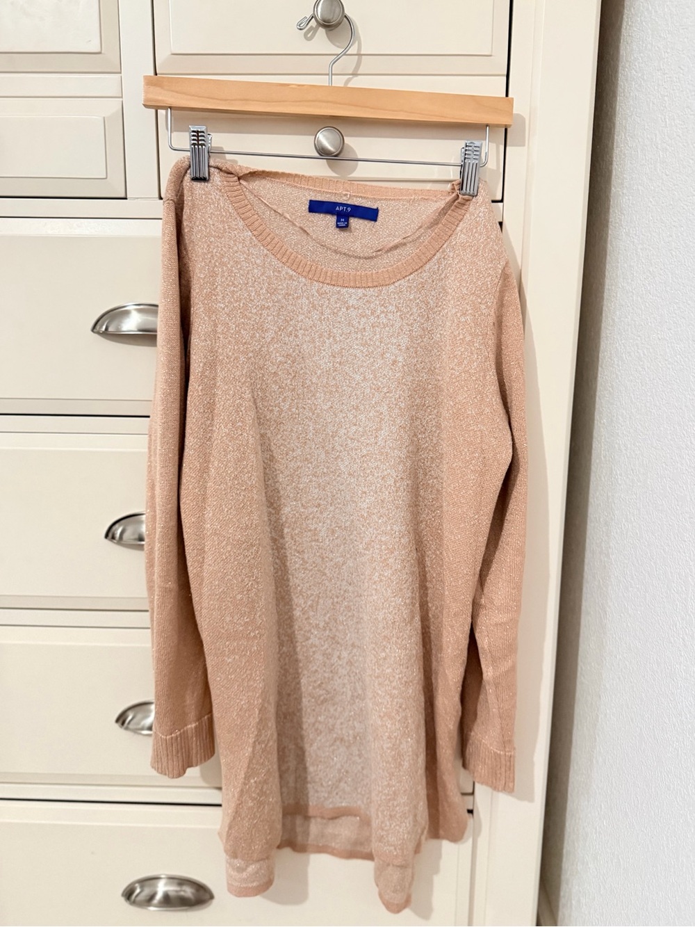 Apt. 9 Blush Knit Long-Sleeve Pullover